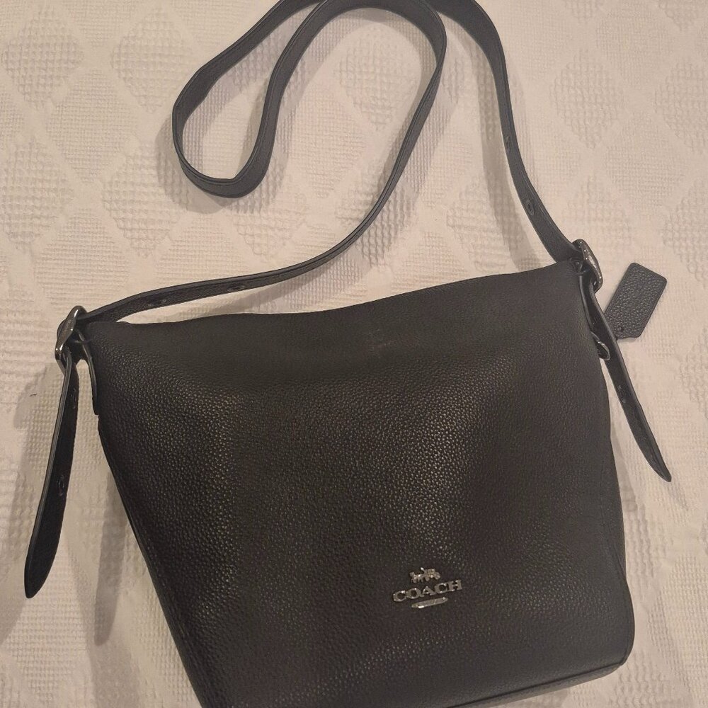 Coach Black leather crossbody bag